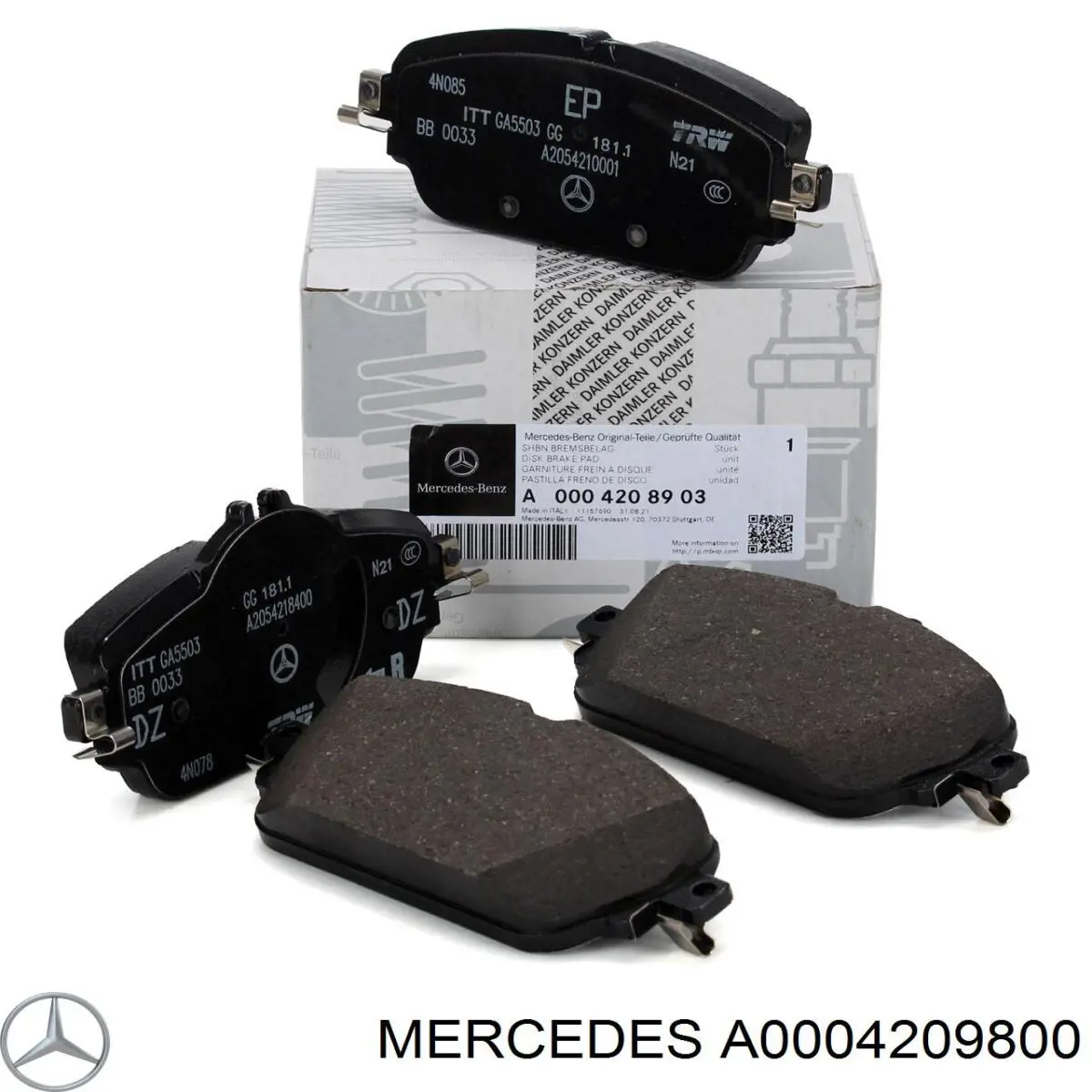 Задние тормозные колодки A0004209800 Mercedes