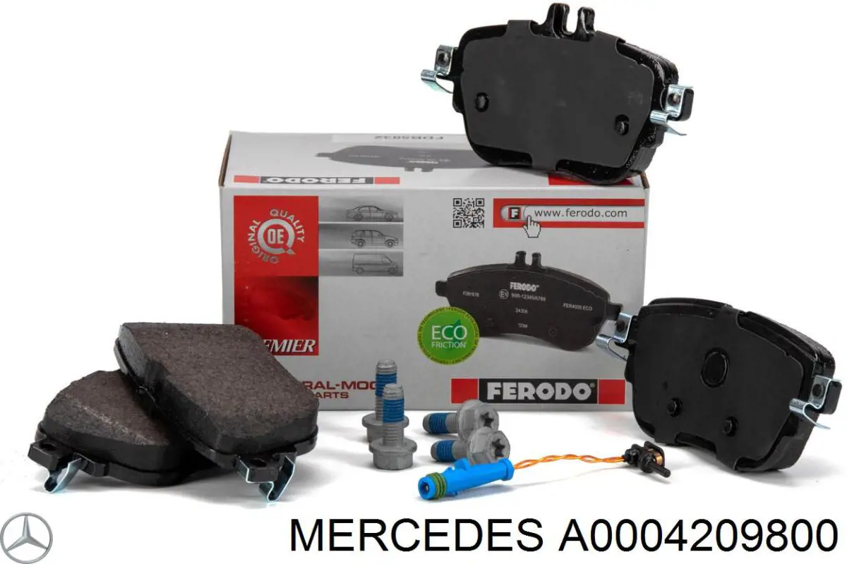 Купить A0004209800 Mercedes Колодки тормозные задние, дисковые