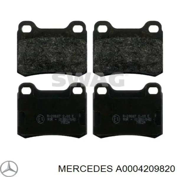 Задние тормозные колодки A0004209820 Mercedes