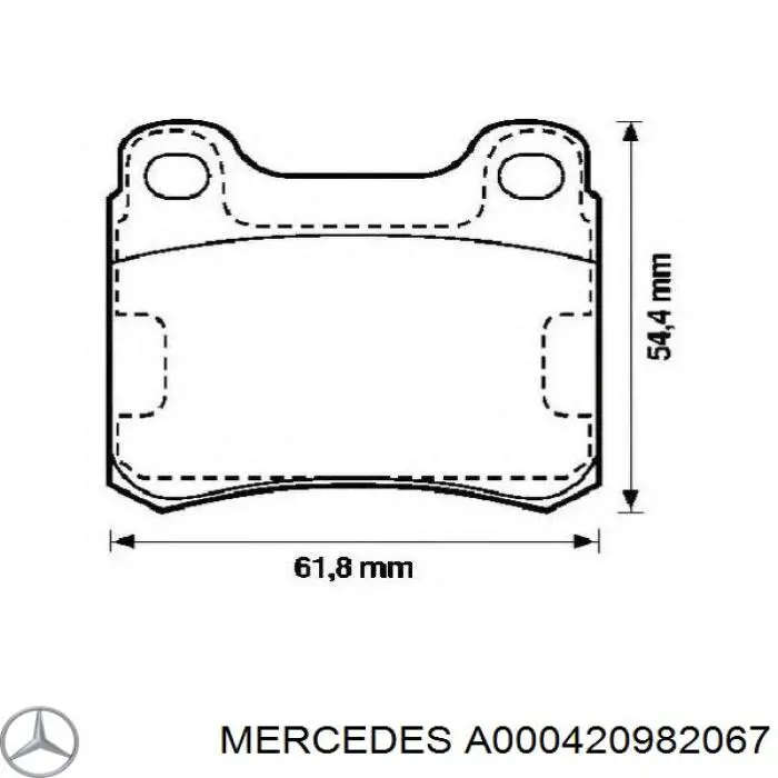 Задние тормозные колодки A000420982067 Mercedes