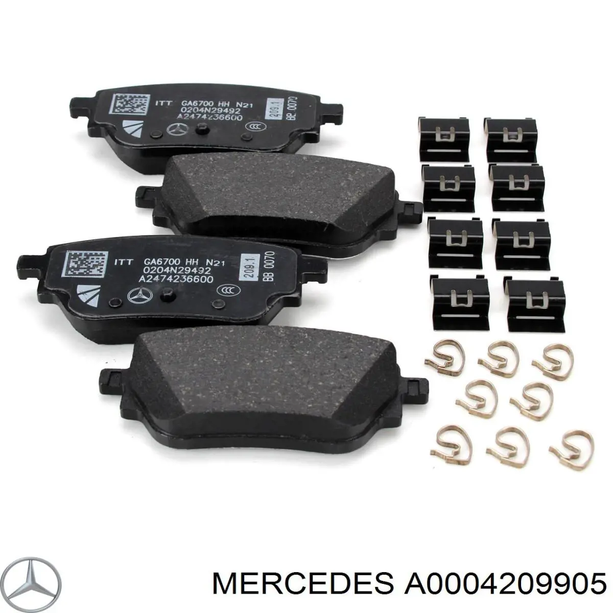 A0004209905 Mercedes Колодки тормозные дисковые комплект