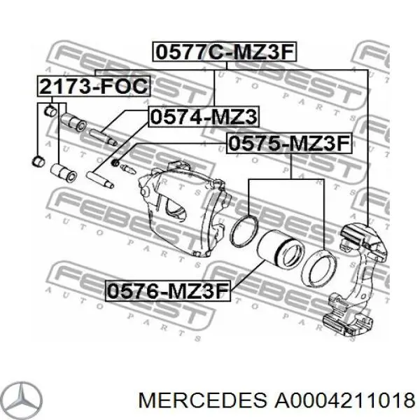 A0004211018 Mercedes направляющая суппорта заднего