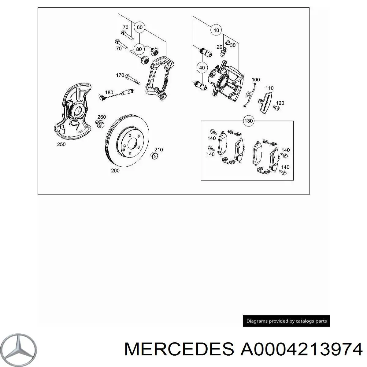 A0004213974 Mercedes направляющая суппорта переднего
