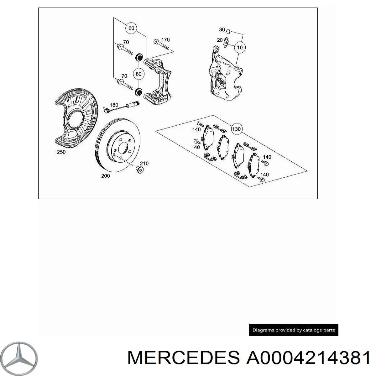 A0004214381 Mercedes suporte do freio dianteiro esquerdo