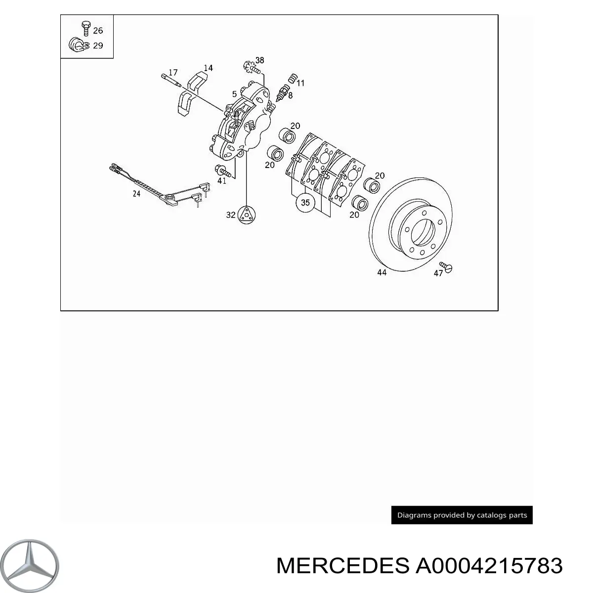 0004215783 Mercedes pistão de suporte do freio dianteiro