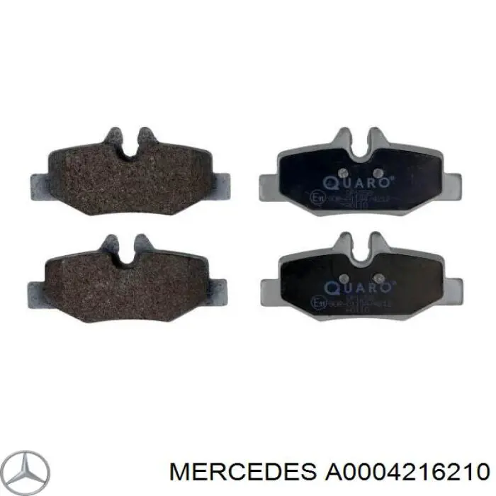 A0004216210 Mercedes колодки тормозные задние дисковые