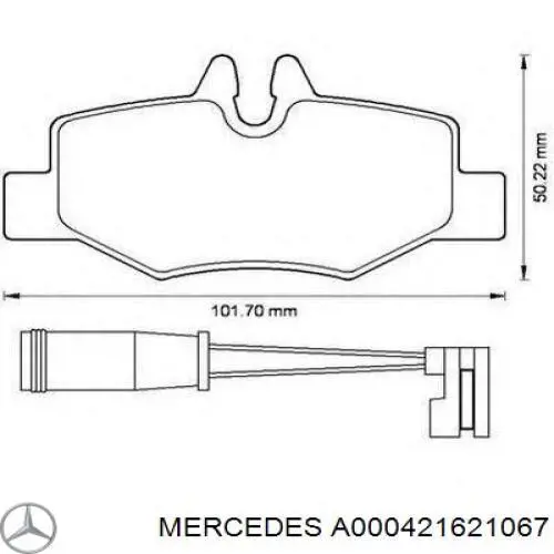 A000421621067 Mercedes колодки тормозные задние дисковые