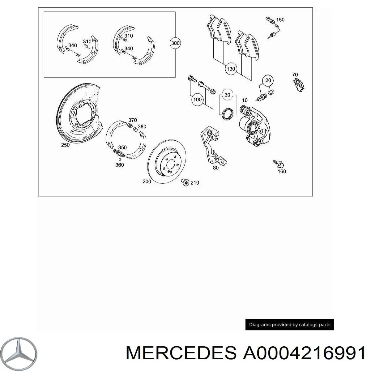 A0004216991 Mercedes kit de molas de fixação de sapatas de disco traseiras