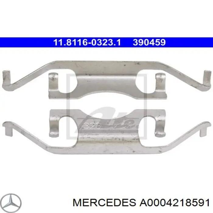 Комплект пружинок крепления дисковых колодок задних MERCEDES A0004218591