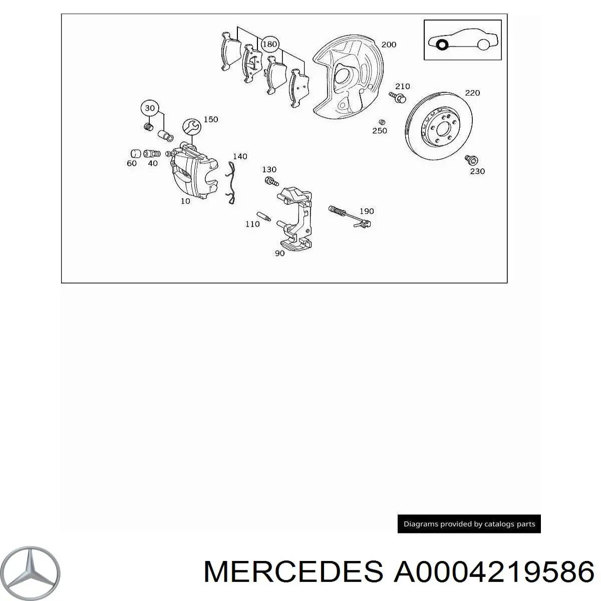 Ремкомплект тормозного цилиндра переднего A0004219586 Mercedes