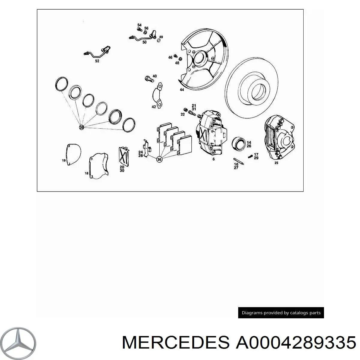 A0004289335 Mercedes шланг тормозной задний