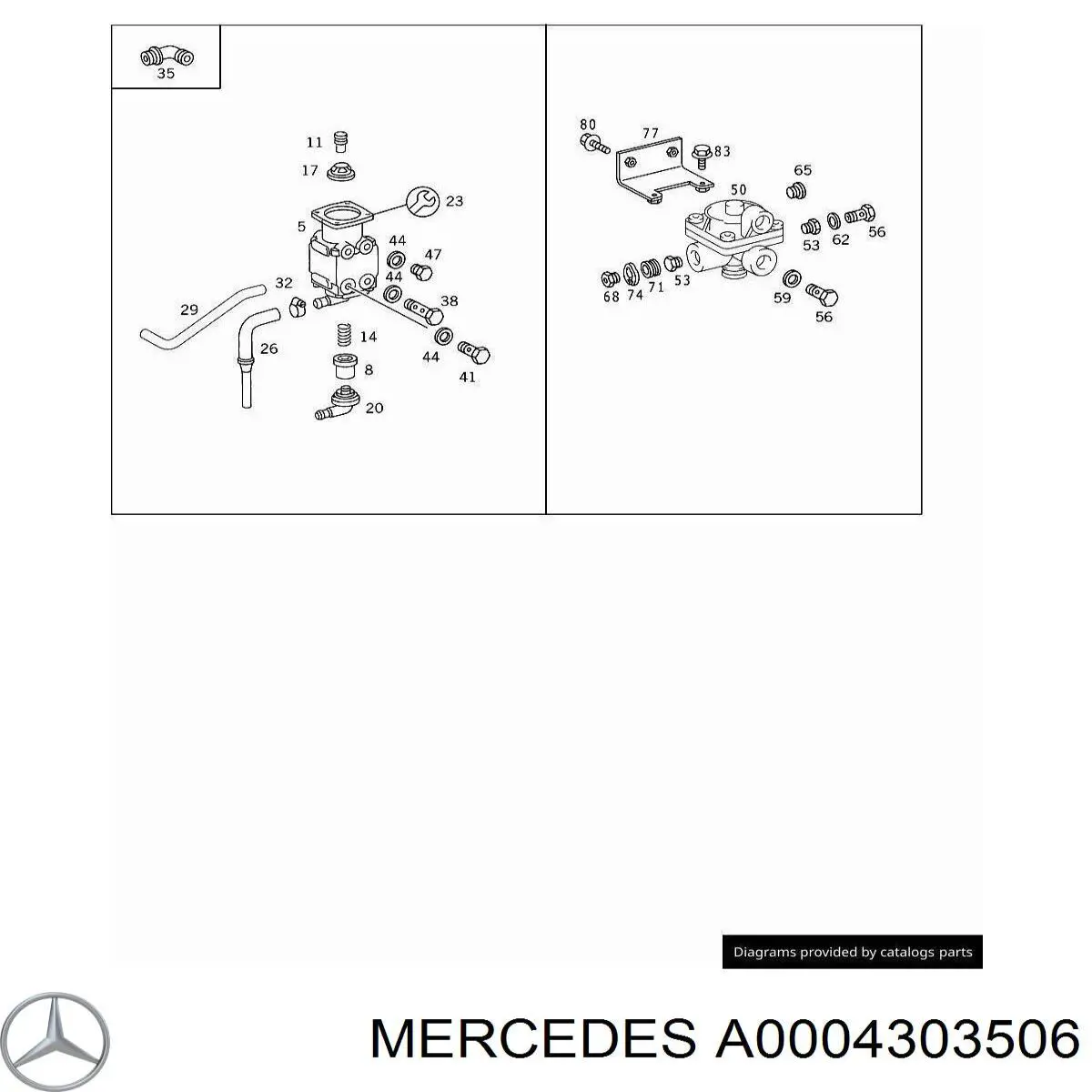 0004303506 Mercedes ремкомплект регулятора давления тормозов (регулятора тормозных сил)