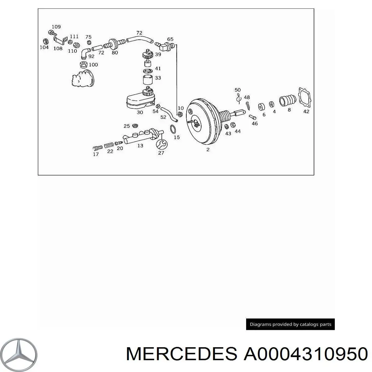 Купить 0004310950 Mercedes Крышка бачка главного тормозного цилиндра