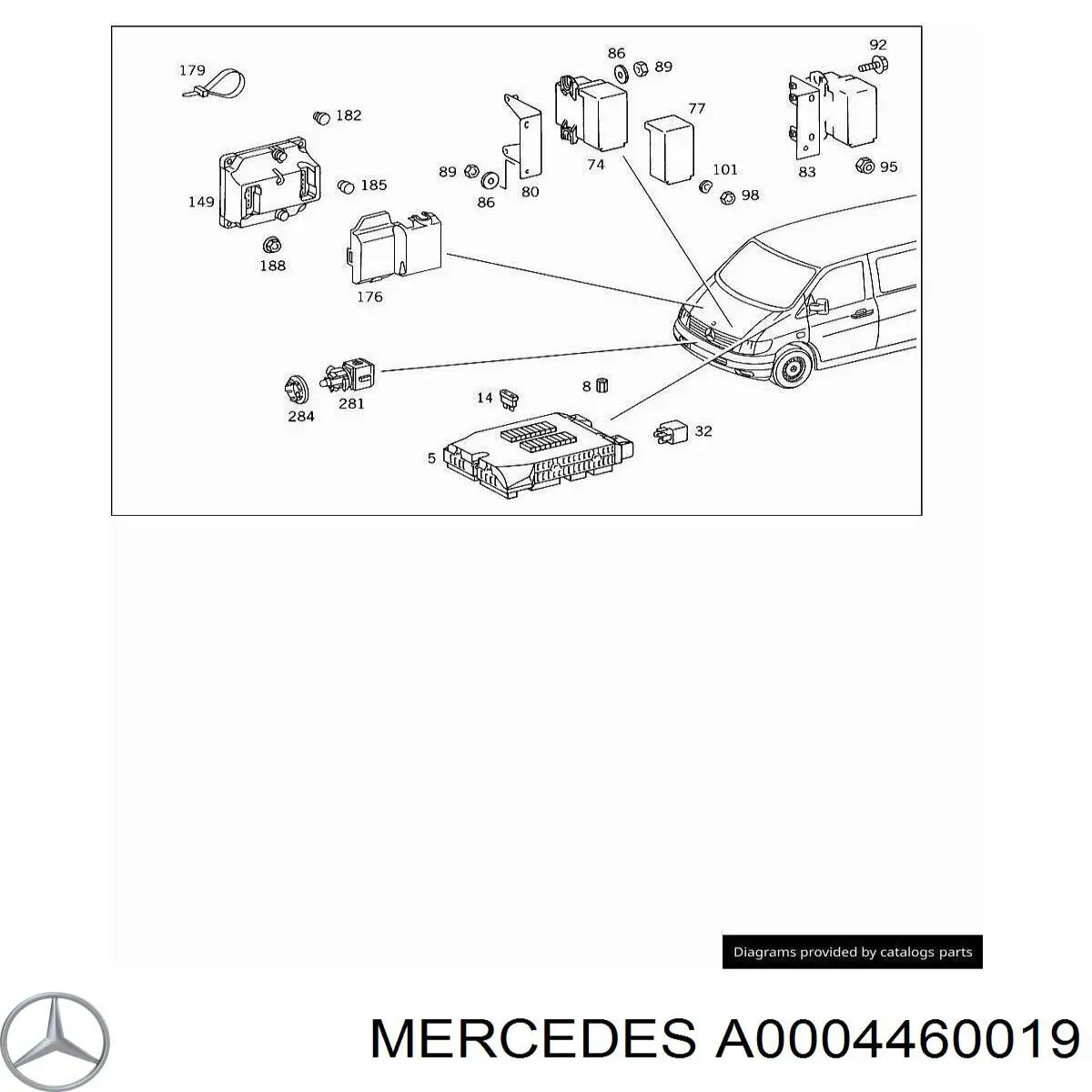  000 446 00 19 Mercedes unidade de conforto