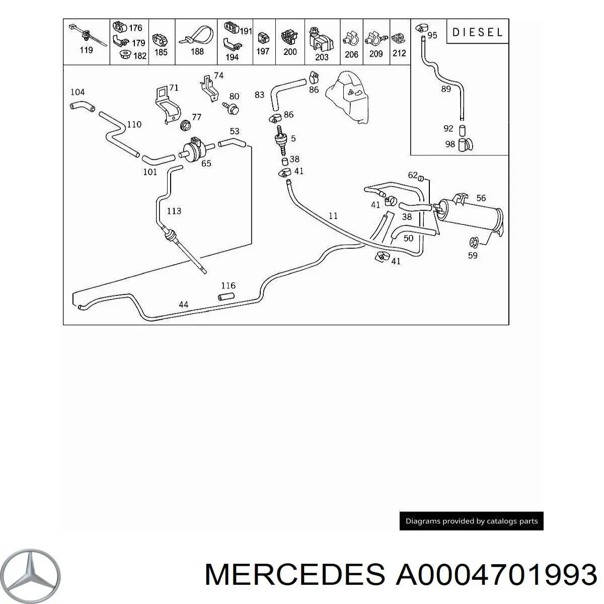 Клапан адсорбера топлива Mercedes A0004701993 цена, от 10.26 USD