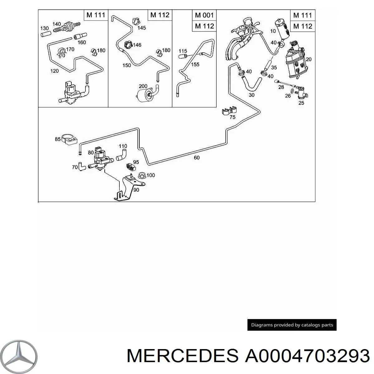 Клапан адсорбера топливных паров A0004703293 Mercedes