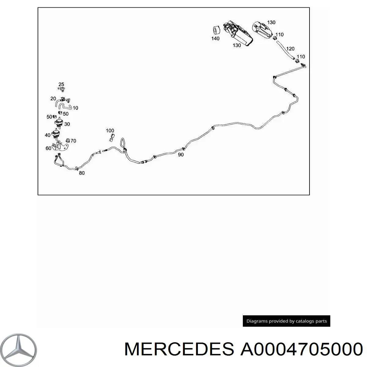 Фильтр бака топливных паров Mercedes A0004705000 цена, от 44.45 USD