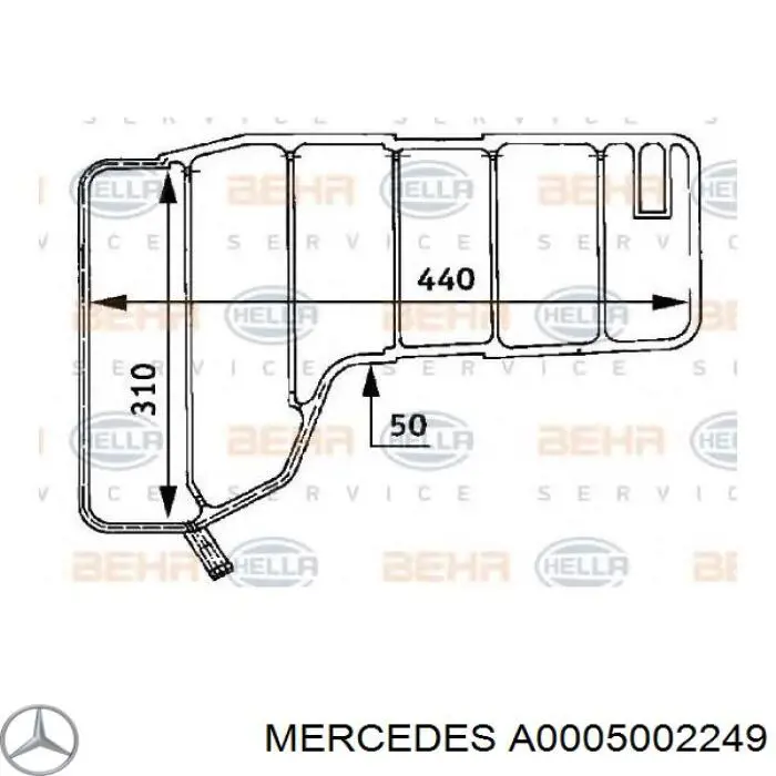 Бачок системы охлаждения расширительный MERCEDES A0005002249