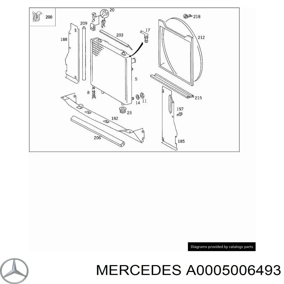 A0005006493 Mercedes Вентилятор радиатора