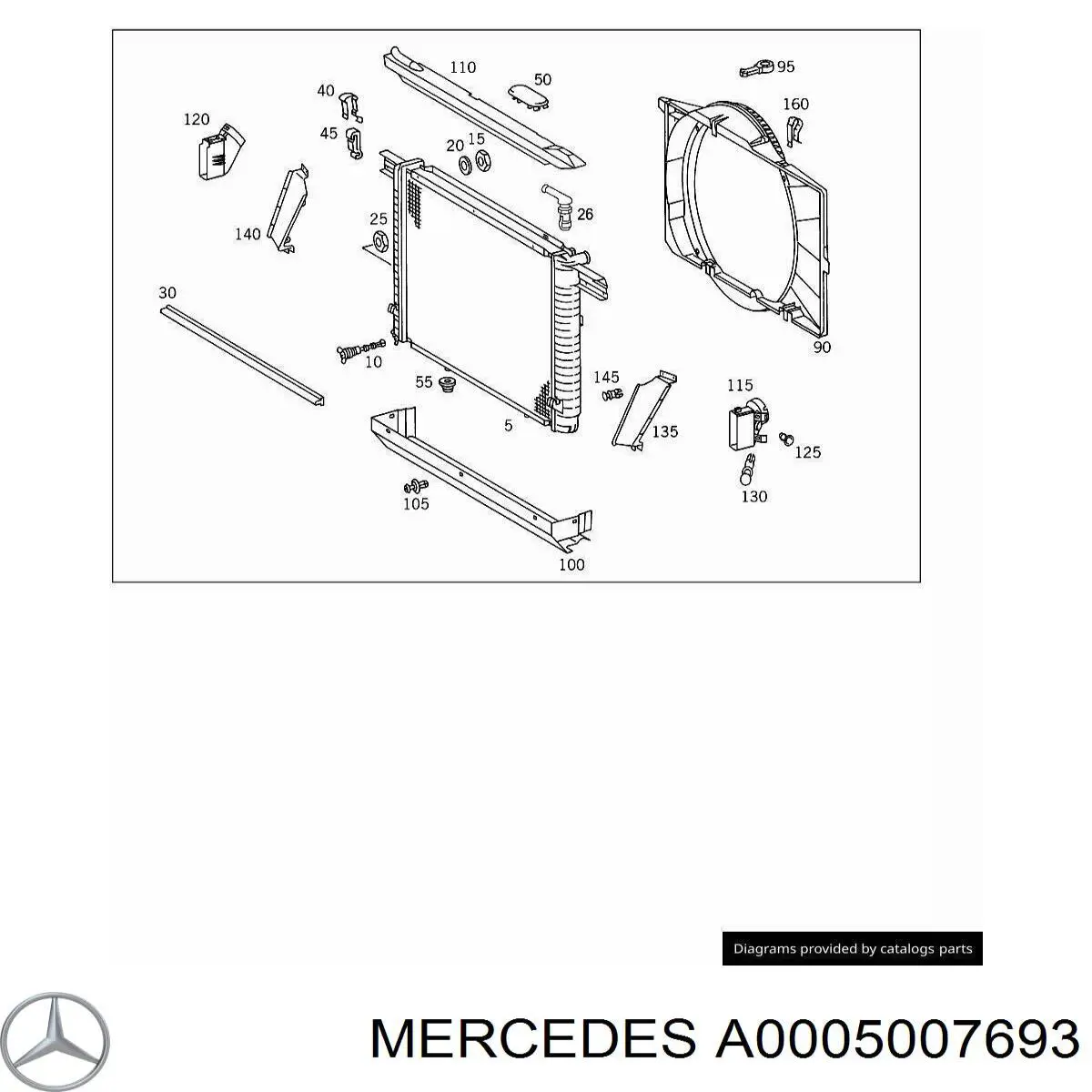 A0005007693 Mercedes вентилятор (крыльчатка радиатора кондиционера)