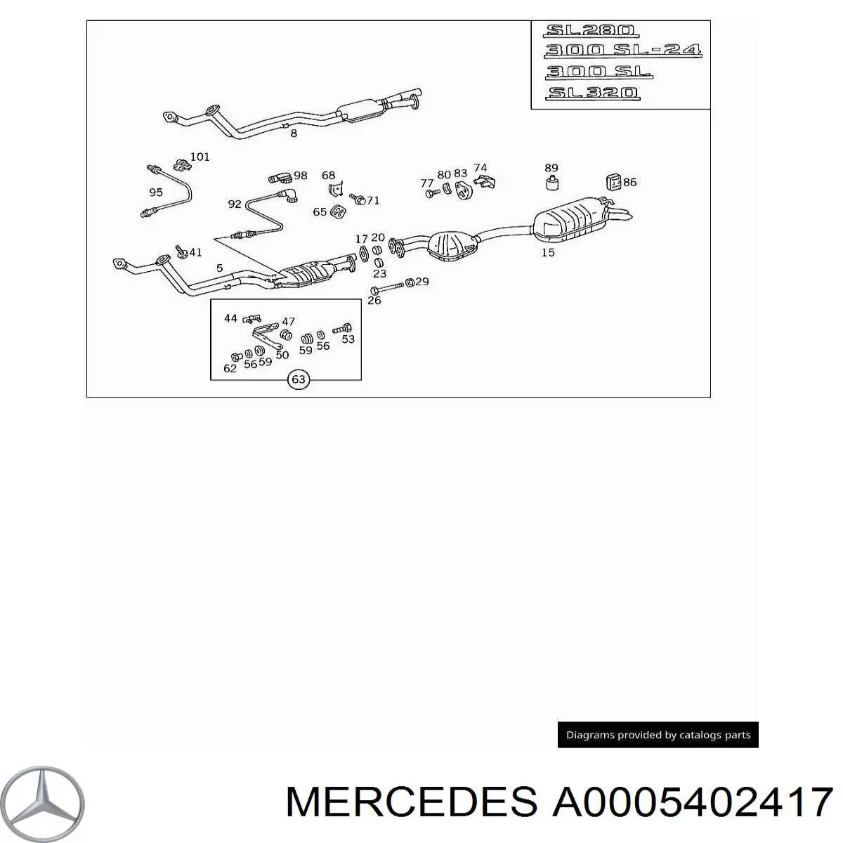 Лямбдазонд, датчик кислорода после катализатора Mercedes A0005402417 цена, от 23.05 USD