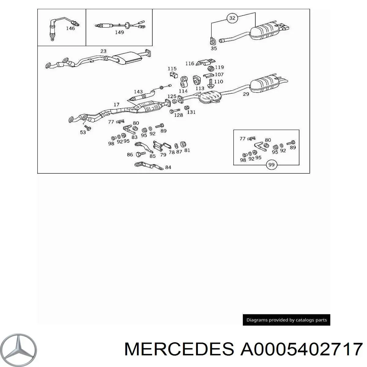 Лямбдазонд, датчик кислорода до катализатора Mercedes A0005402717 цена, от 206.65 USD