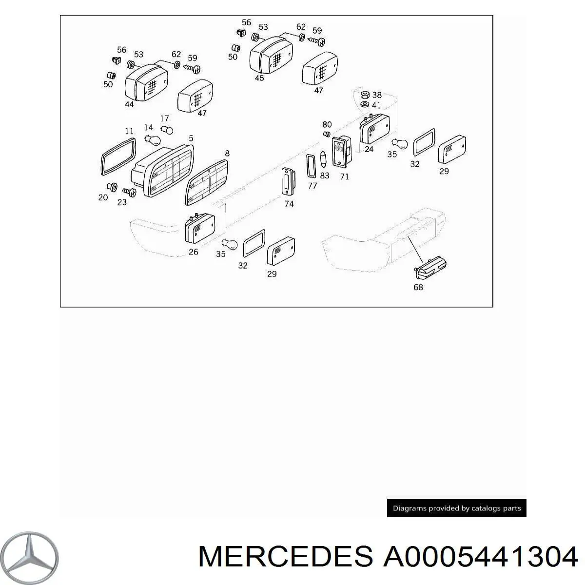 Задняя противотуманка Mercedes A0005441304 цена, от 53.29 USD
