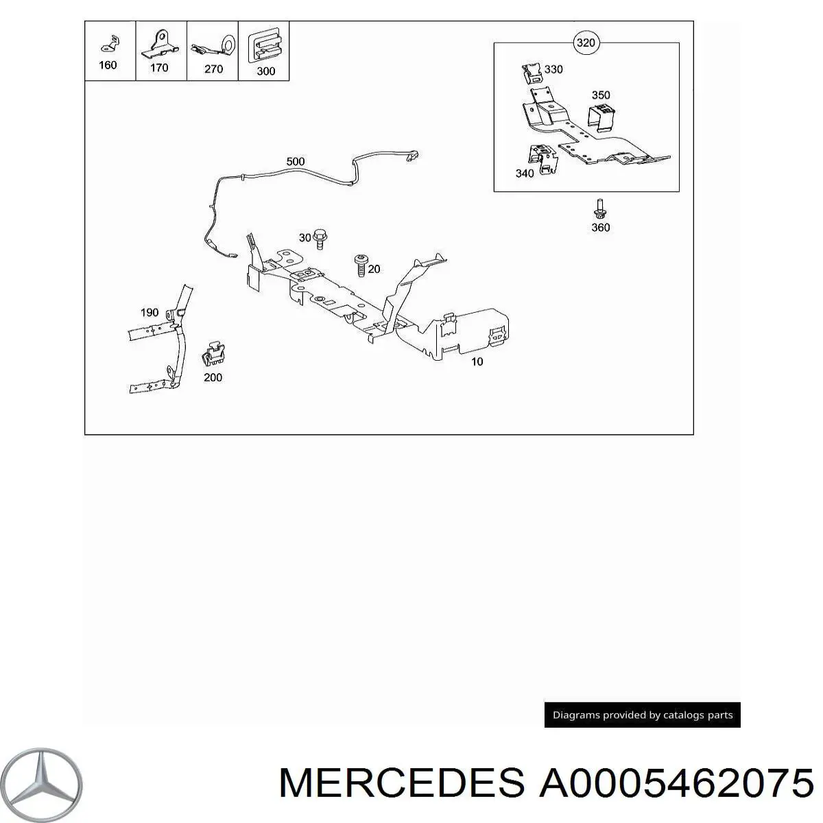 Клипса молдинга лобового стекла A0009956590 Mercedes