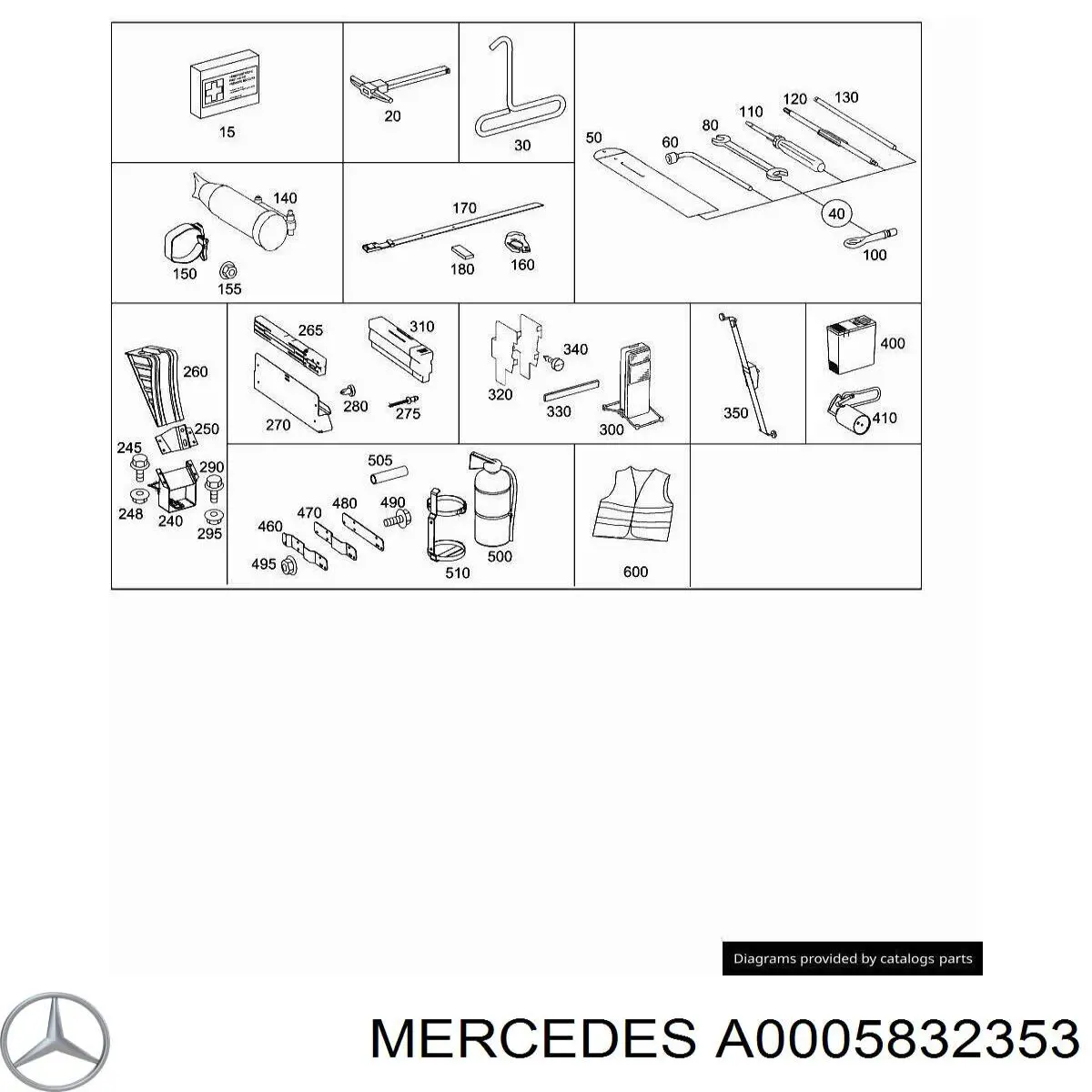Купить A0005832353 Mercedes Фонарь переносной