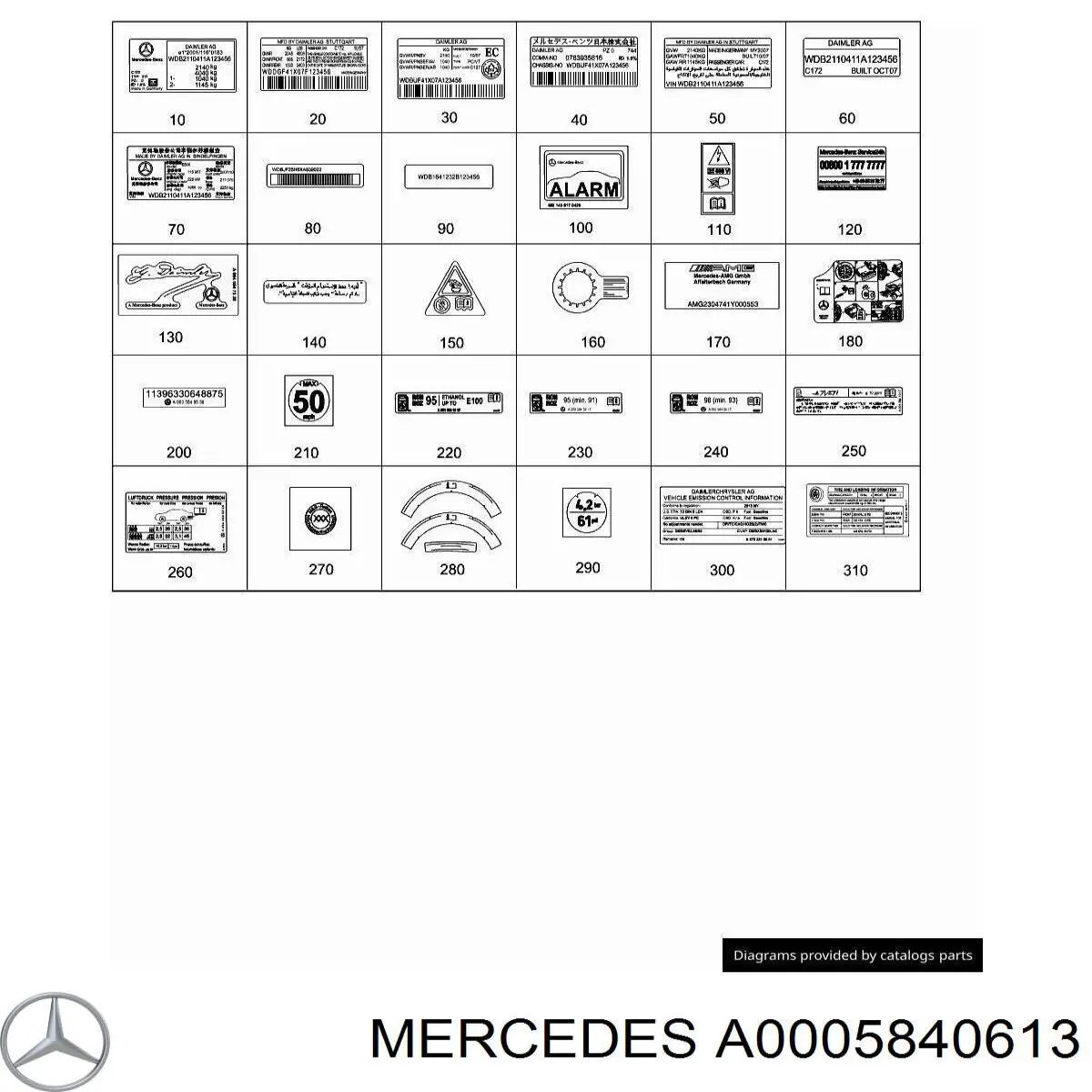  Mercedes A0005840613 цена, от 126.41 USD