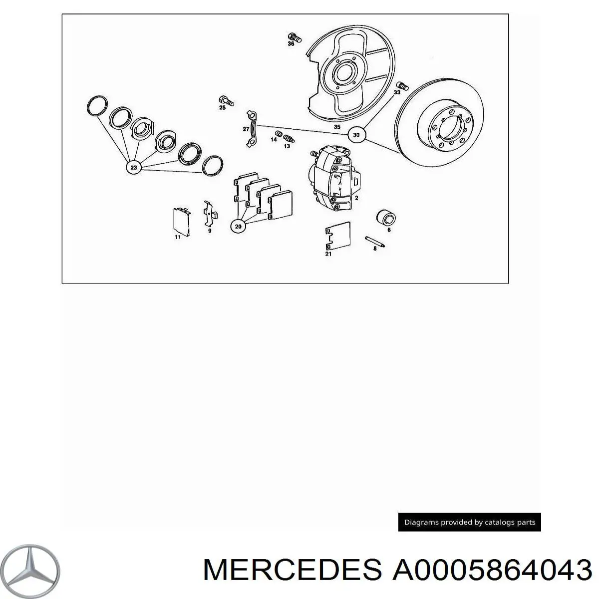 A0005864043 Mercedes прокладка вакуумного насоса