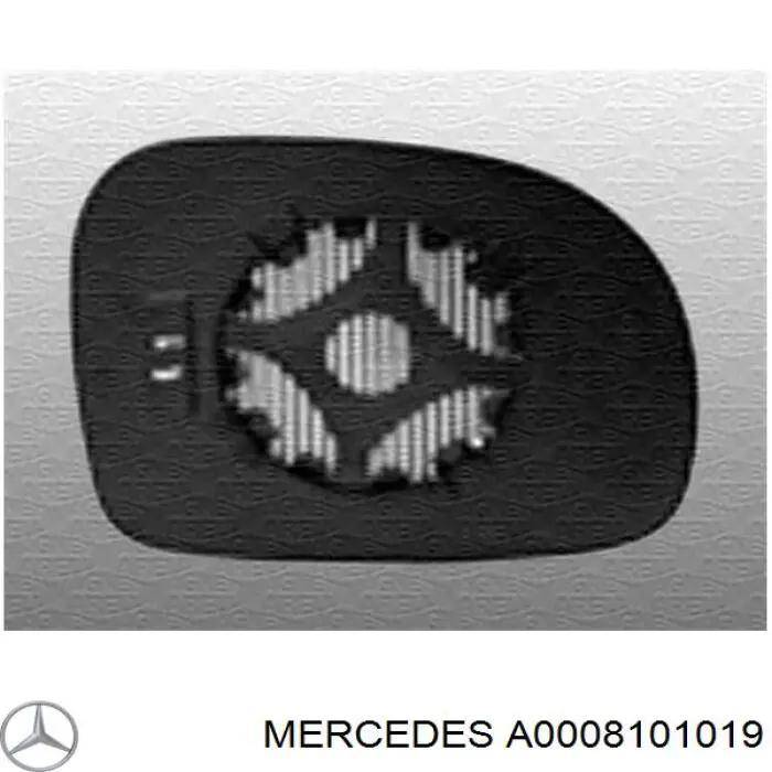 Зеркальный элемент зеркала заднего вида правого A0008101019 Mercedes