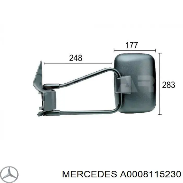 A0008115230 Mercedes Зеркало заднего вида правое