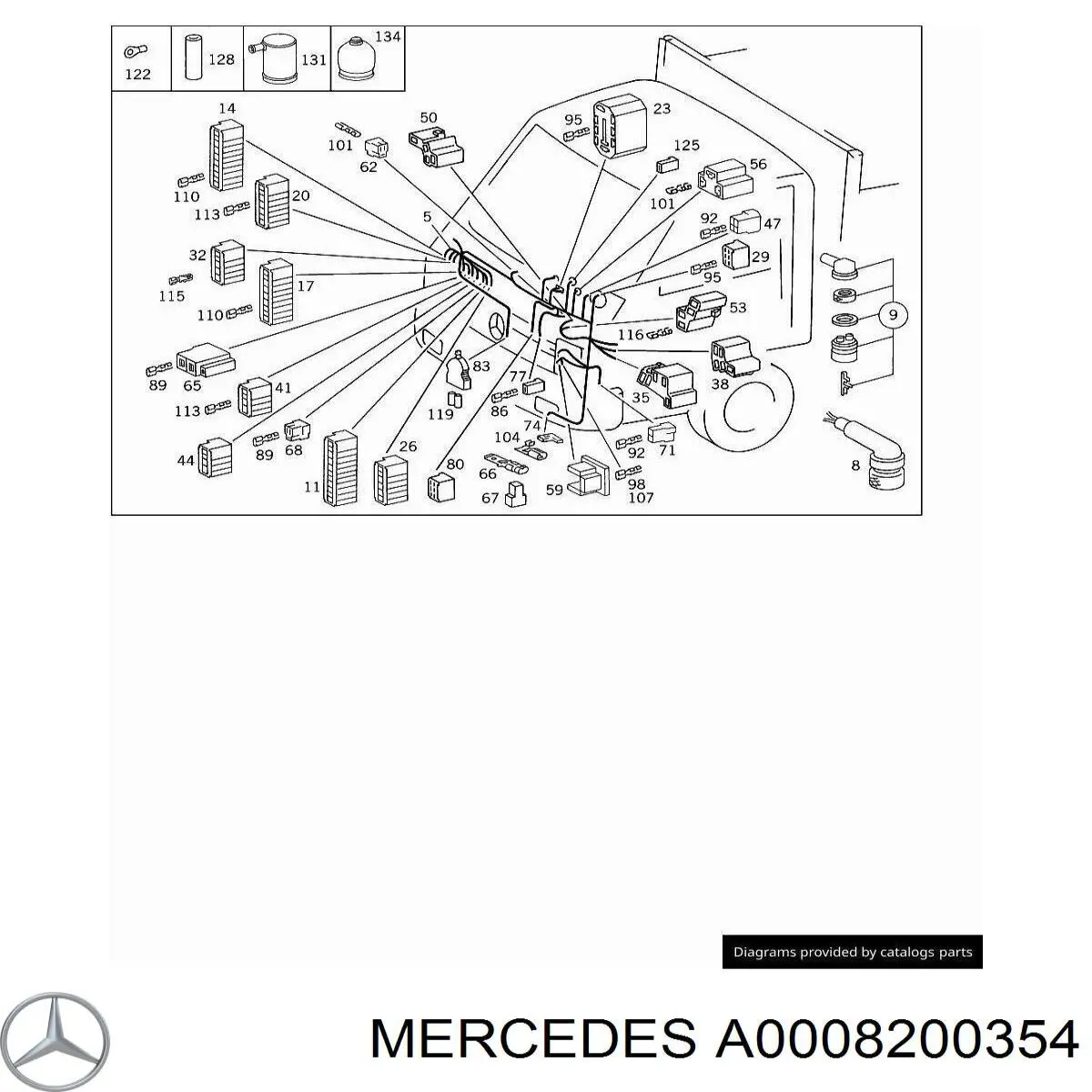 Датчик закрывания дверей (концевой выключатель) Mercedes A0008200354 цена, от 316.38 UAH