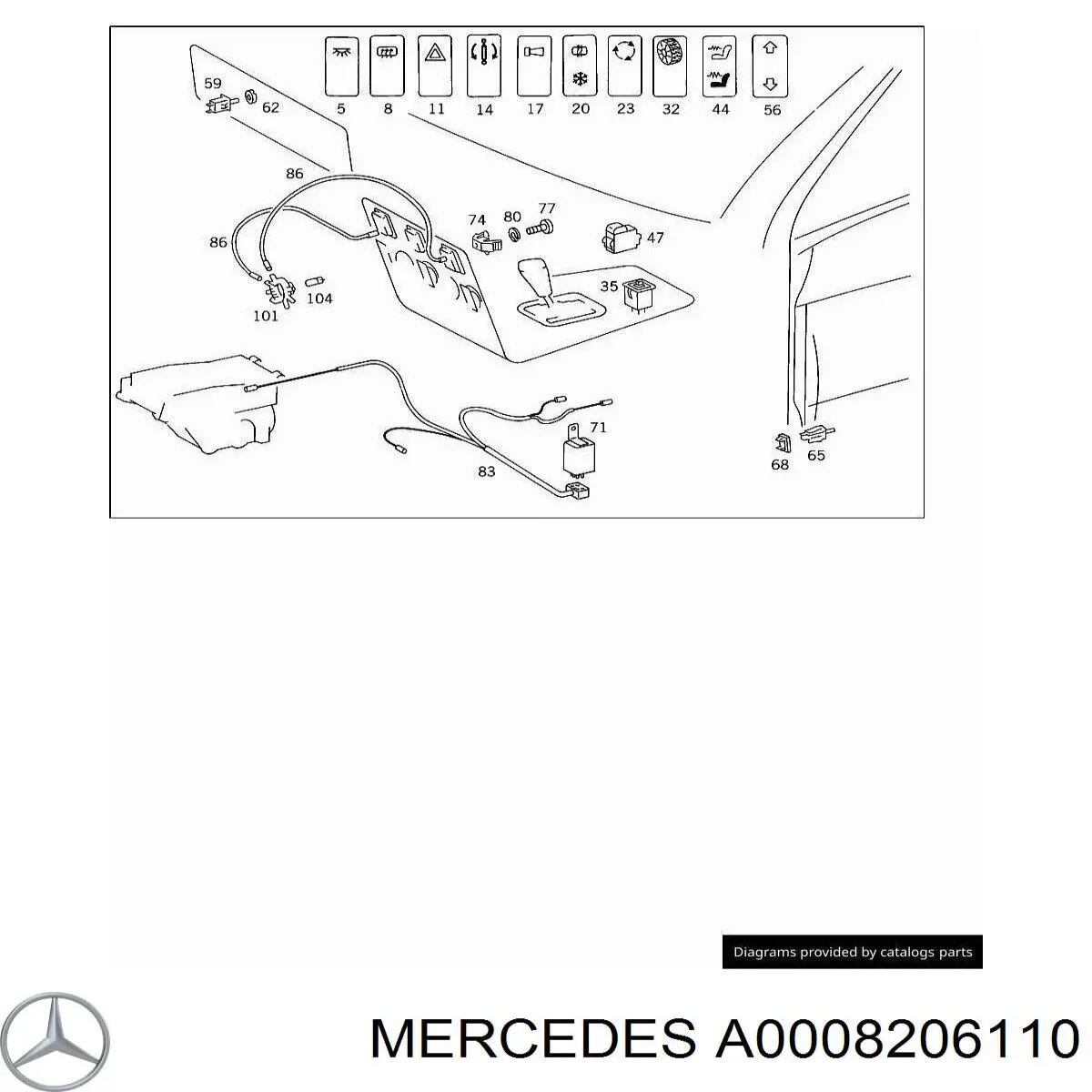 Кнопка обогрева заднего стекла Mercedes A0008206110 цена, от 12.67 USD