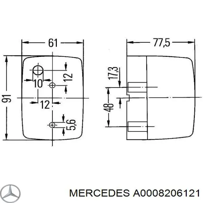 Габарит (указатель поворота) A0008206121 Mercedes