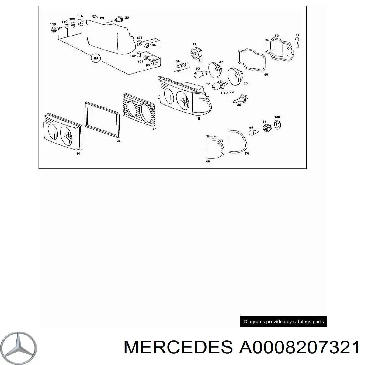 Указатель поворота левый Mercedes A0008207321