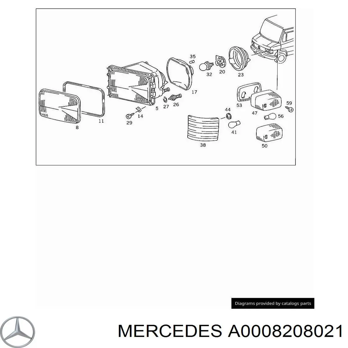 A0008208021 Mercedes Повторитель поворота на крыле правый