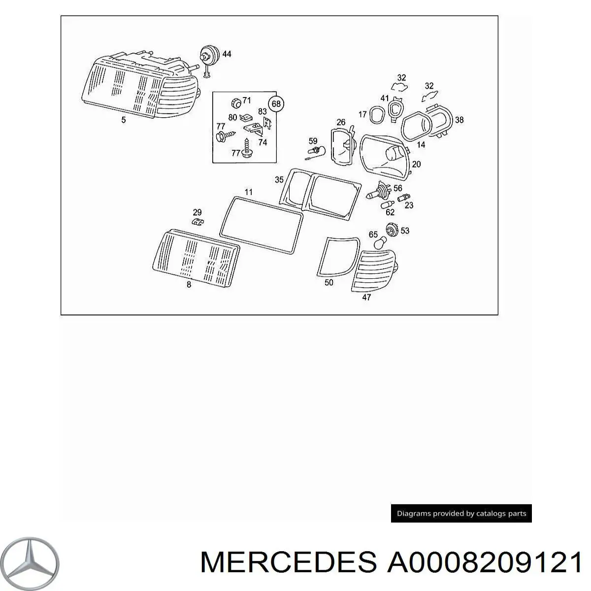 A0008209121 Mercedes указатель поворота правый