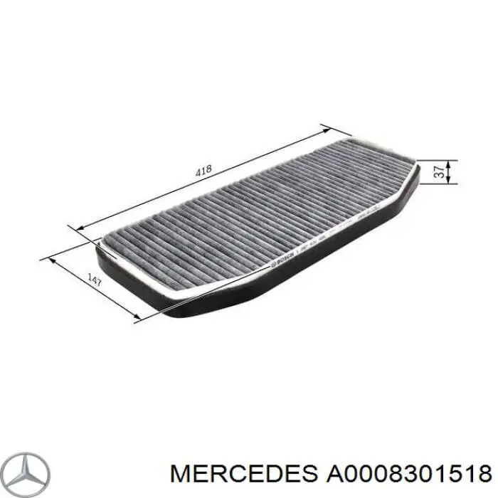 Фильтр салона A0008301518 Mercedes