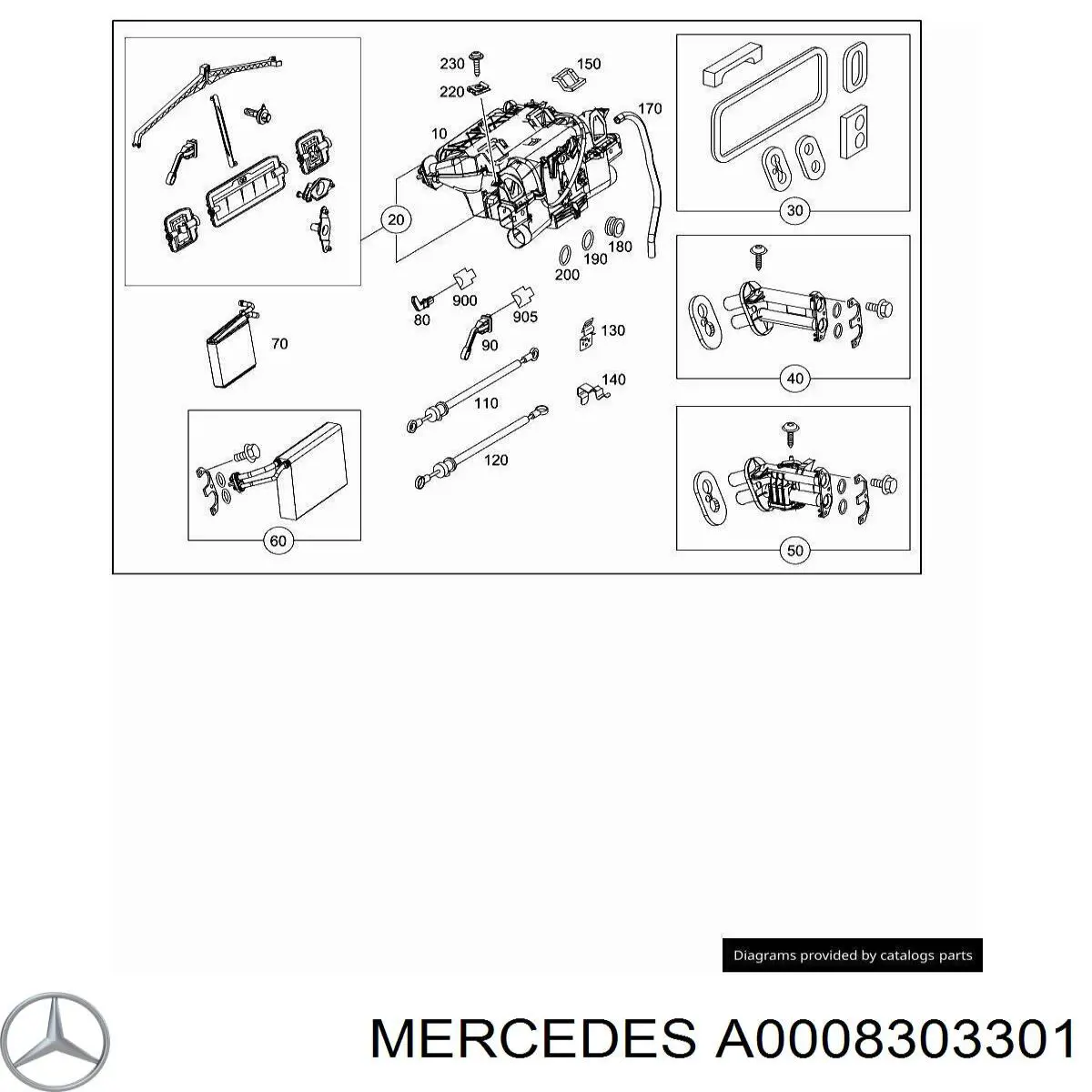 A0008303301 Mercedes корпус вентилятора печки (отопителя салона, в сборе)