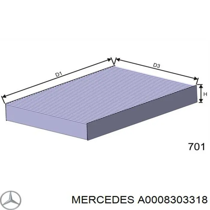 Фильтр воздушный отопителя Mercedes A0008303318 цена, от 5.87 USD