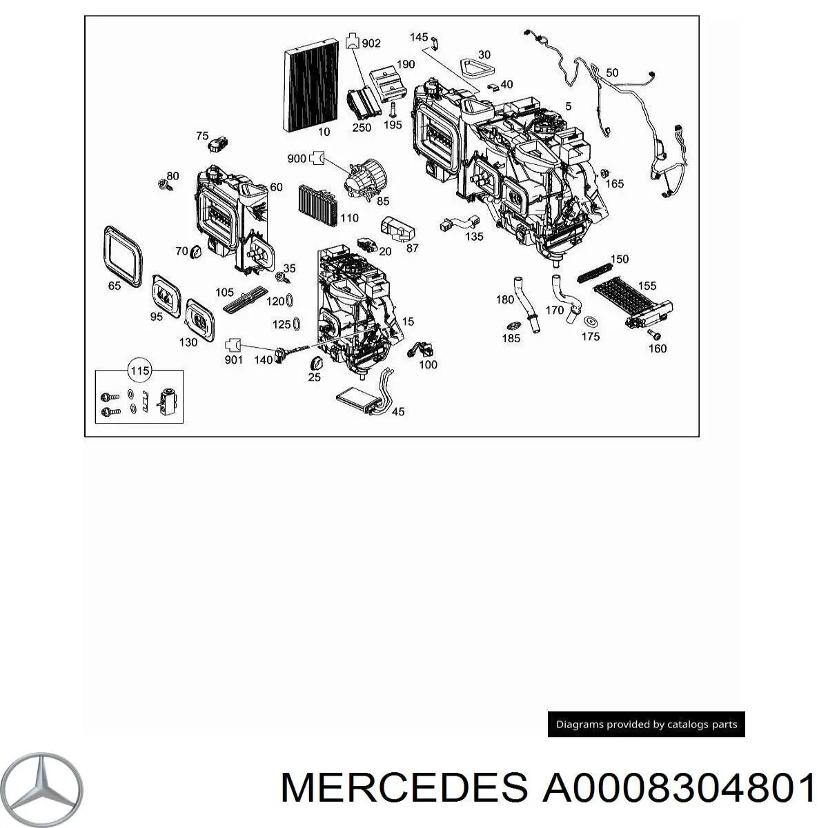 Испаритель кондиционера MERCEDES A0008304801