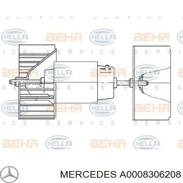 Мотор вентилятора печки (отопителя салона) Mercedes 0008306208 цена, от 1385.40 USD
