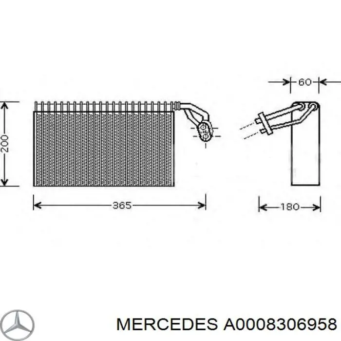 A0008306958 Mercedes vaporizador de aparelho de ar condicionado