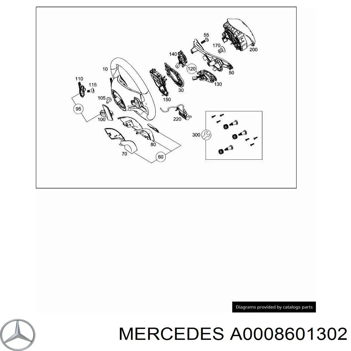 Подушка безопасности водителя A0008601302 Mercedes