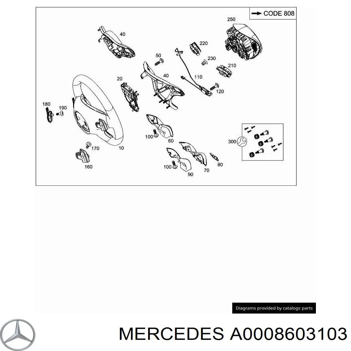 A00086031039116 Mercedes Подушка безопасности водителя