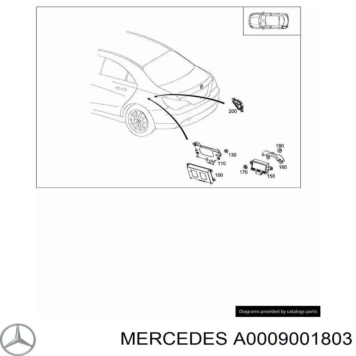 A0009001803 Mercedes módulo de direção (centralina eletrônica da bomba de combustível)
