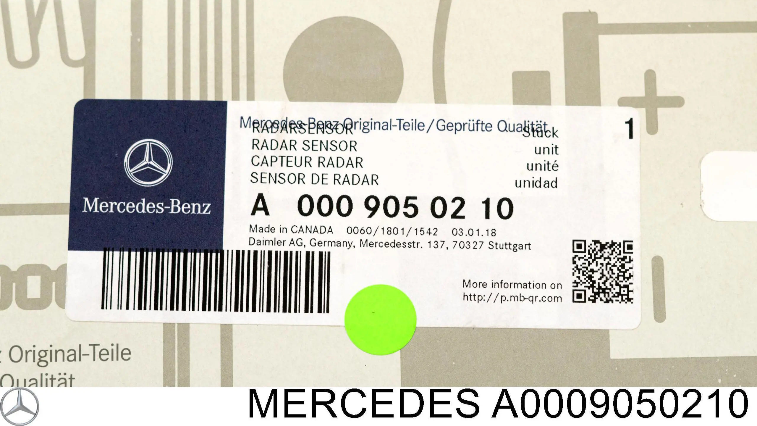 A000905021064 Mercedes датчик контроля мертвой зоны задний