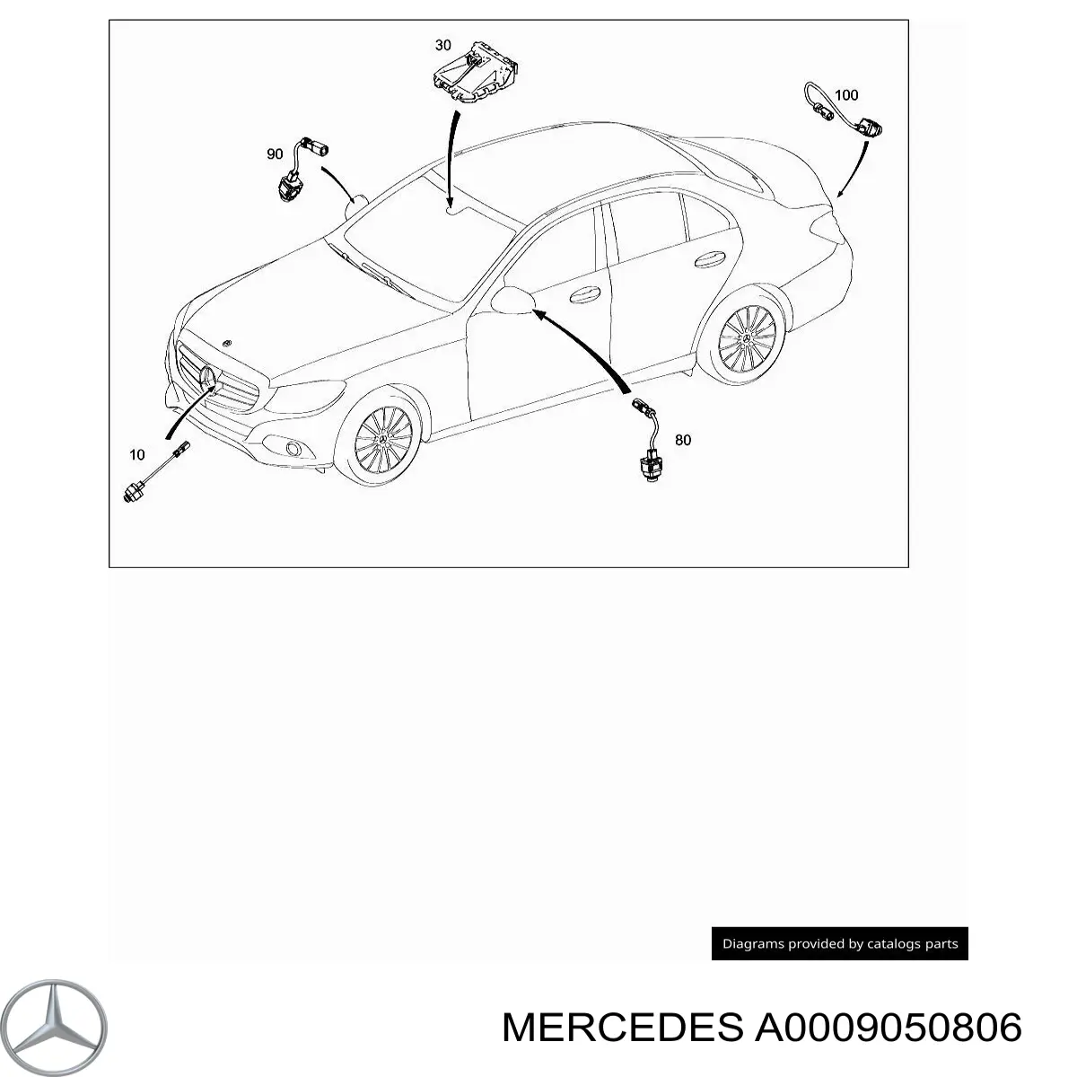 Камера заднего вида Mercedes 0009050806